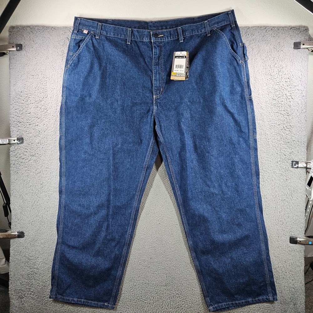 Carhartt FR Signature Denim Dungaree FRB13-DNM Blue 52x32 CAT 2 NWT NEW